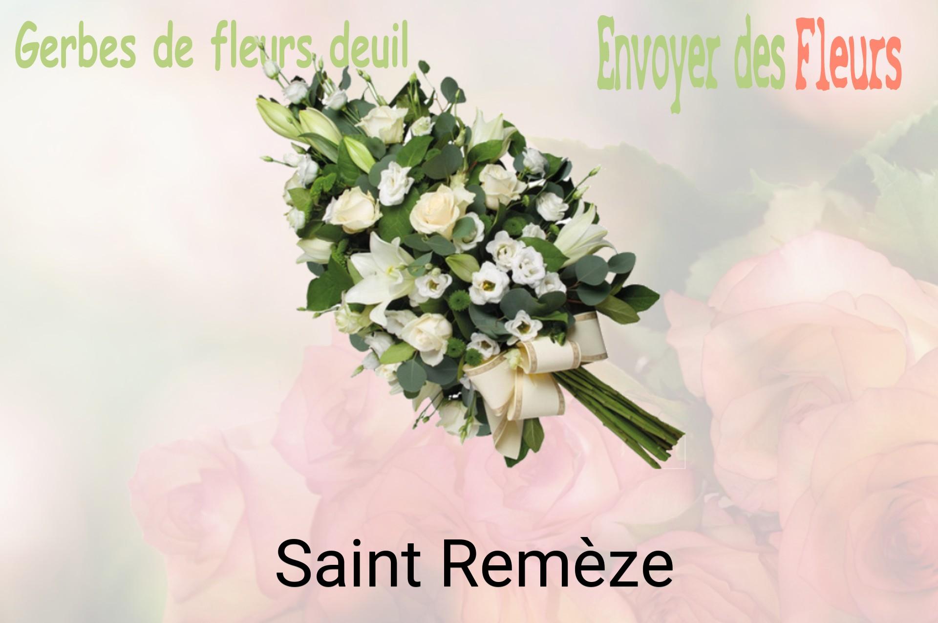Gerbe de fleurs de deuil livrée à Saint-Remèze